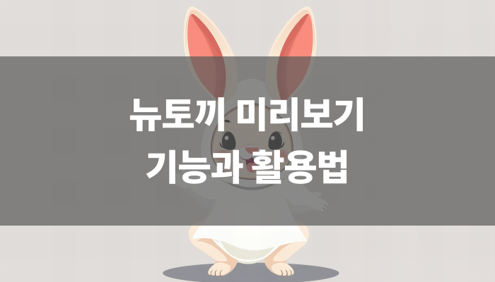 뉴토끼 미리보기 기능과 활용법
