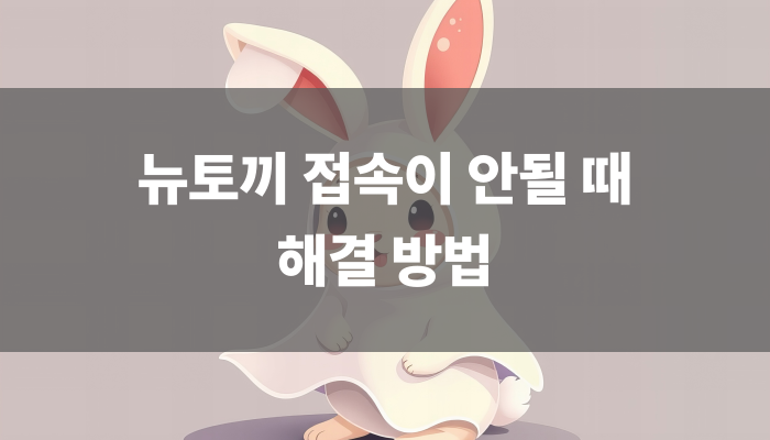 뉴토끼 접속이 안될 때 해결 방법