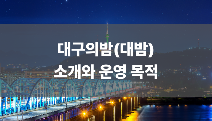 대구의밤(대밤) 소개와 운영 목적