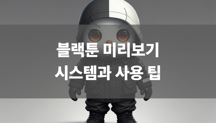 블랙툰 미리보기 시스템과 사용 팁