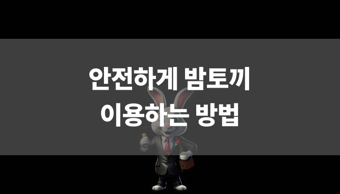 안전하게 밤토끼 이용하는 방법